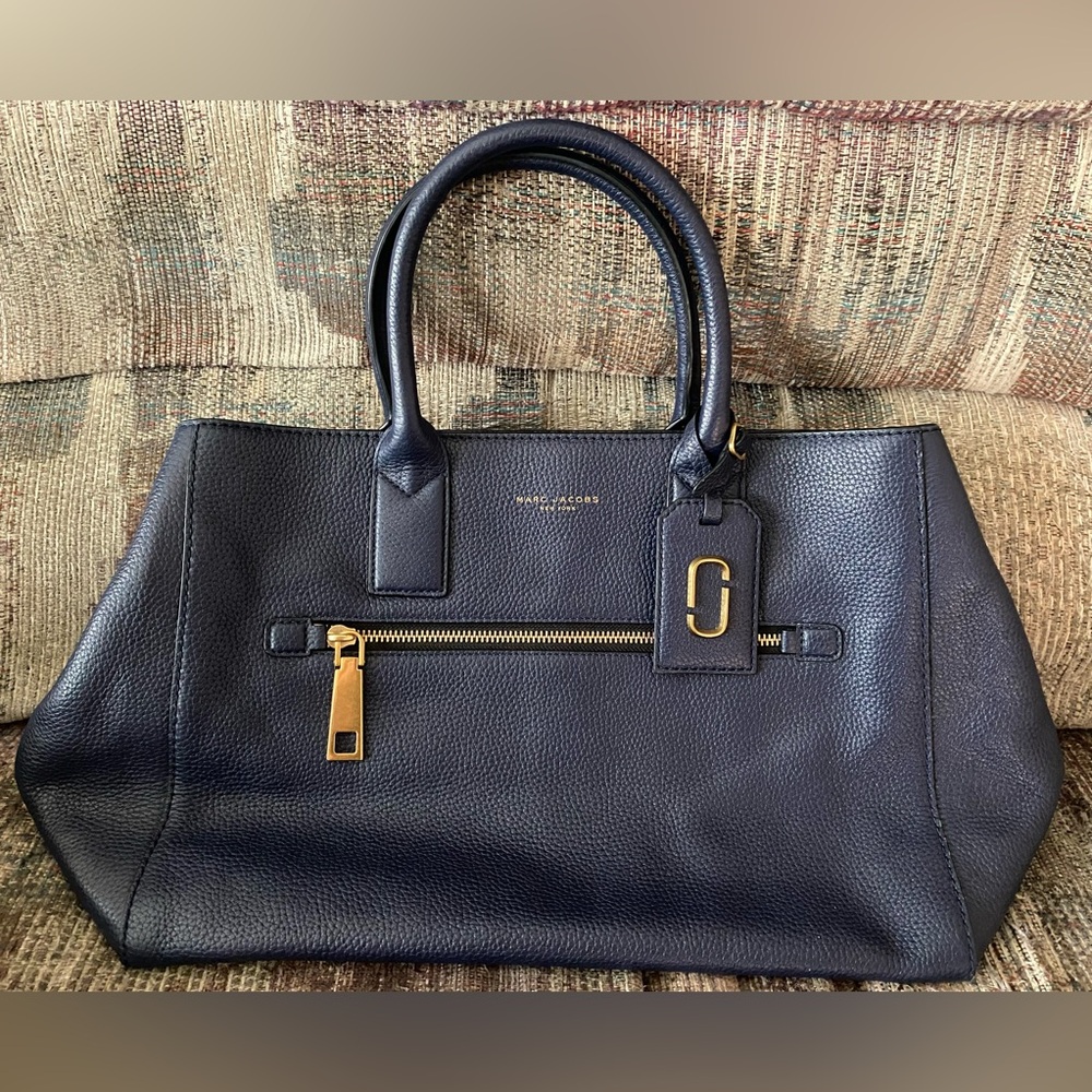 Large blue Marc Jacobs top handle purse.